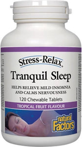 NATURAL FACTORS STRESS RELAX Tranquil Sleep (Tropical Fruit - 120 Chewables)